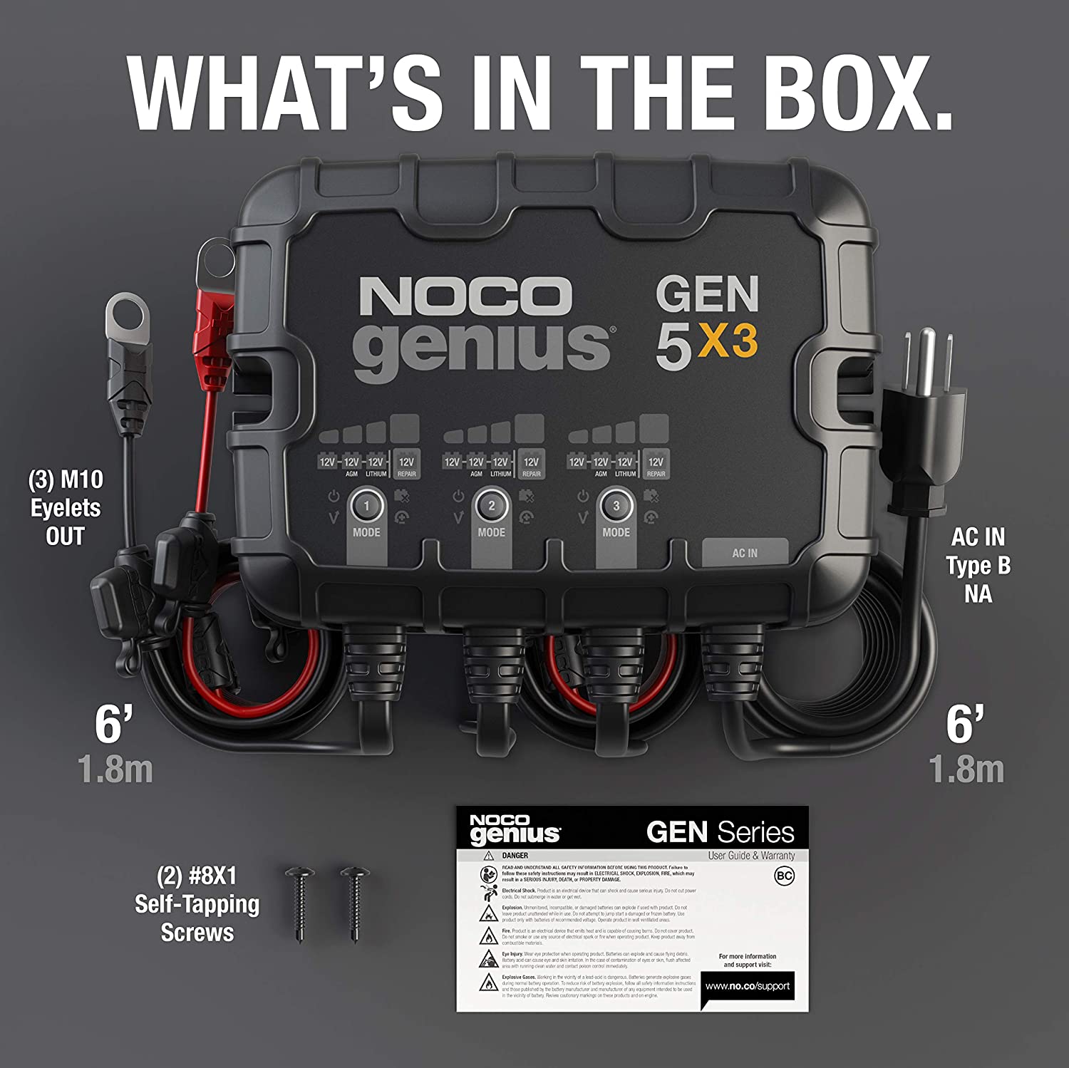 NOCO Genius GEN5X3, 3Bank, 15Amp Automatic Marine Charger