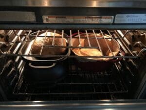 Challenger Breadware Cast Iron Bread Pan in the oven