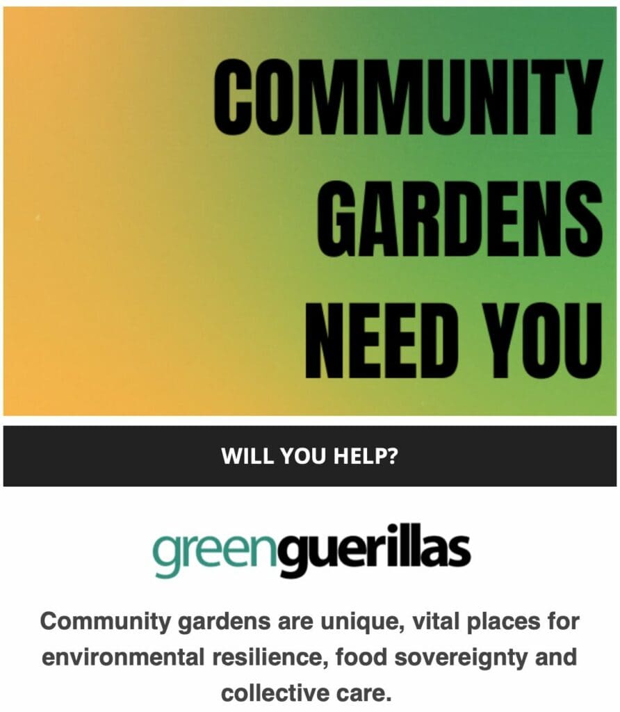 Green Guerrillas Donate Now Page