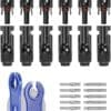 BougeRV 12 PCS Solar Connectors with Spanners Solar Panel Cable Connectors 6 Pairs Male/Female (10AWG)