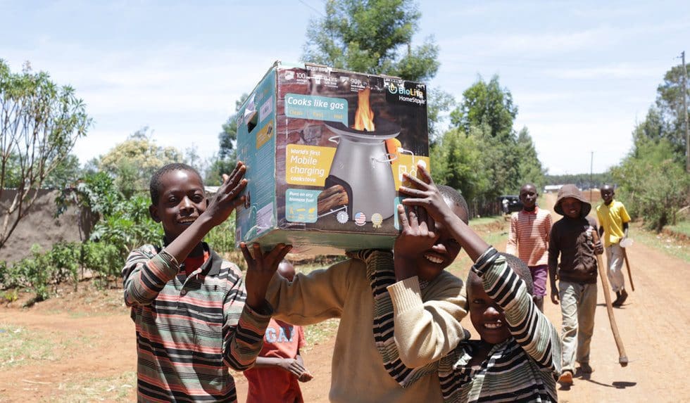 Distributing HomeStove in Bungoma, Kenya