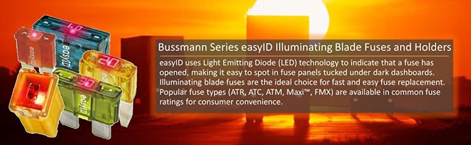 Bussmann easy ID ATM ATC ATR Maxi FMX blade Fuse Holder LED 