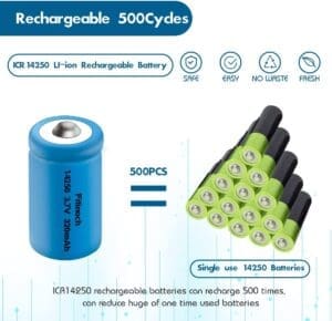 TOPUSSE Rechargeable 14250 4-Pack Lithium Ion Batteries with Charger
