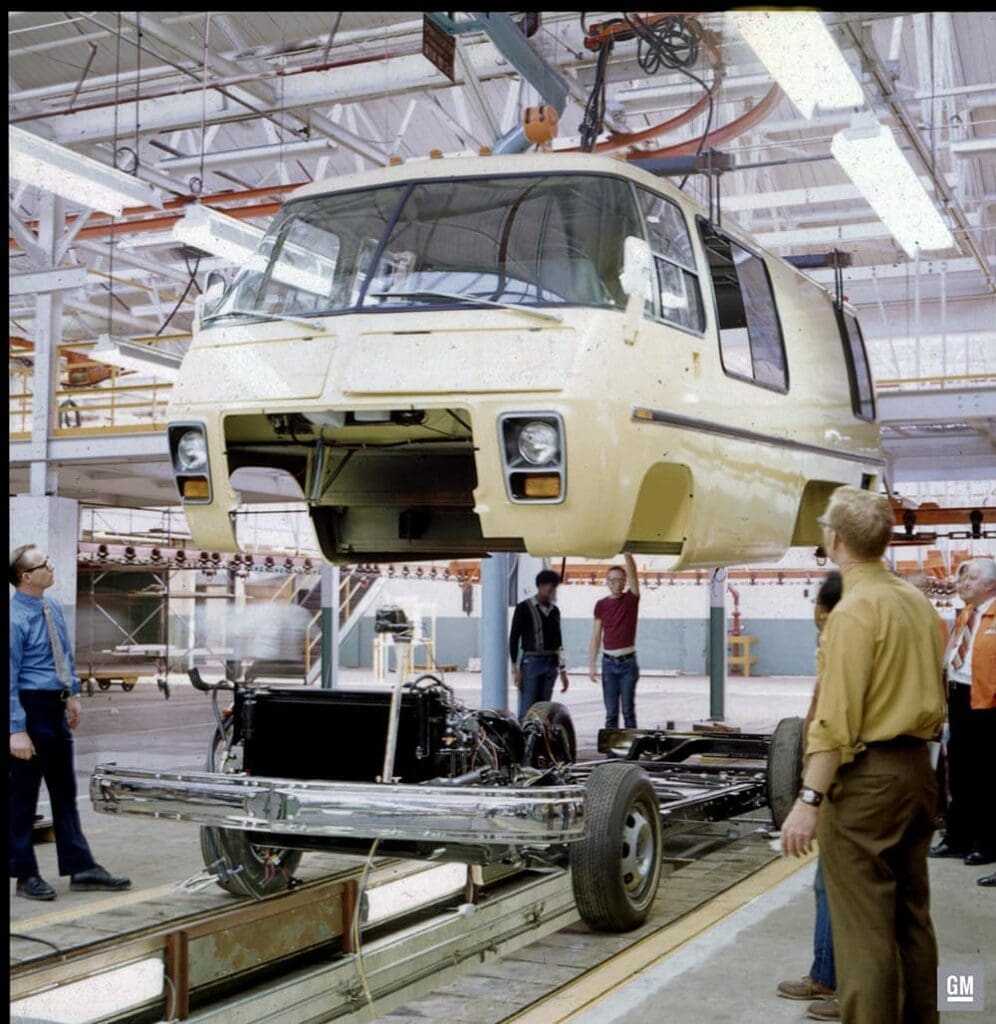 GMC Motorhome Assembly Line Photo by General Motors Corporation