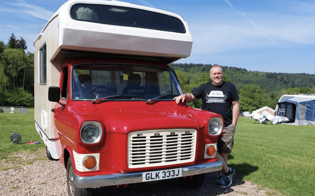 UK Classic Camper Club Danny Webb with Ford Transit