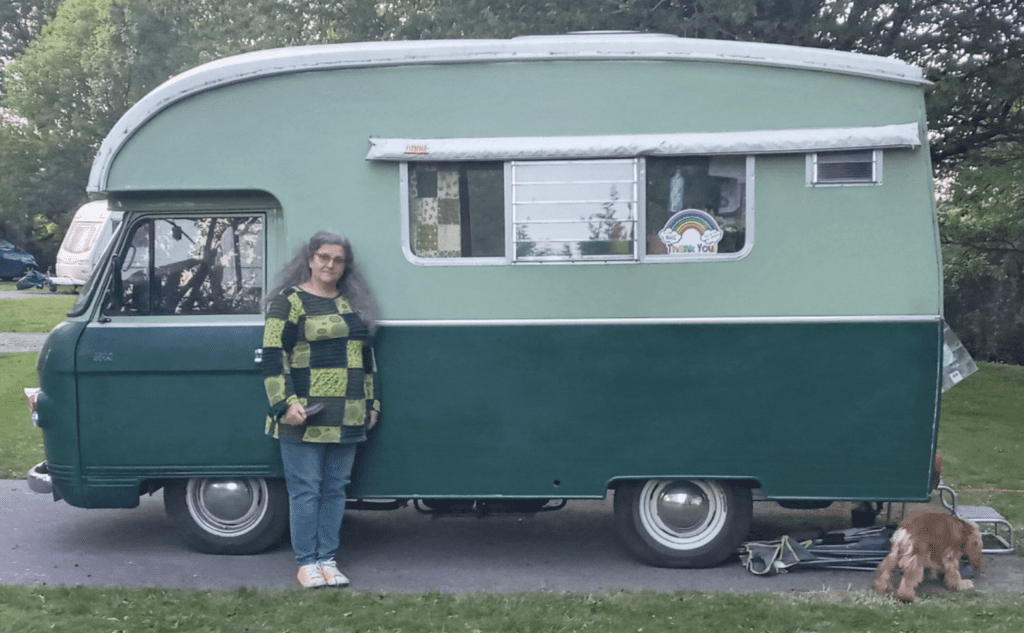 UK Classic Camper Club Helen Pattison with Pootle