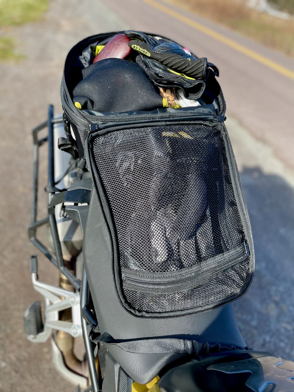 KemiMoto Expandable Motorcycle Tail Bag Gear Lid Pocket